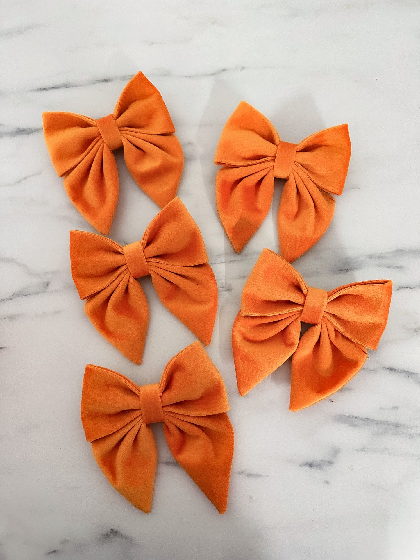 Sailor Bow - Orange Velour