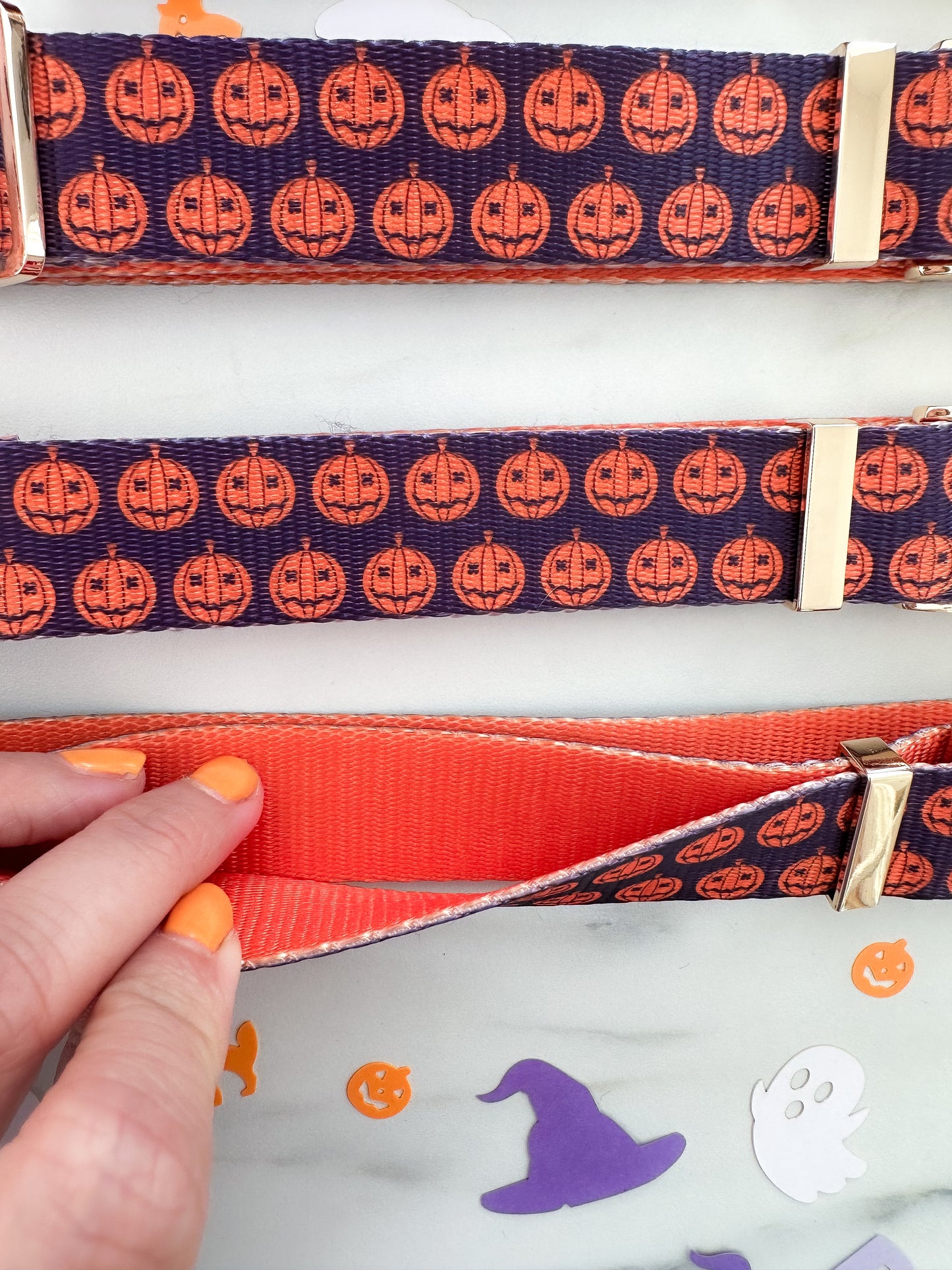 Sæt: Halloween Hundehalsbånd & Butterfly - Pumpkin Patch